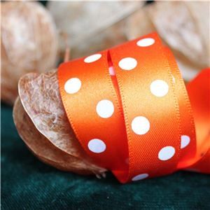 Halloween Ribbon - Orange Polka Dot